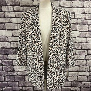Bar III Women Plus Size Leopard Print Blazer Jacket